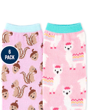 Girls Critter Crew Socks 6-Pack