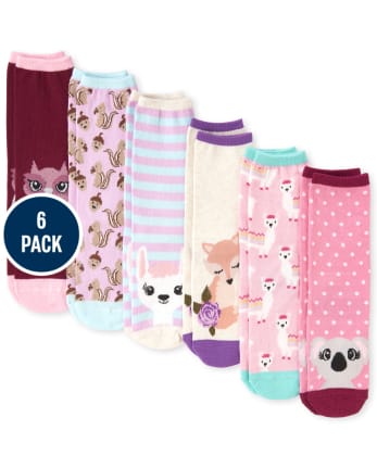 Girls Critter Crew Socks 6-Pack