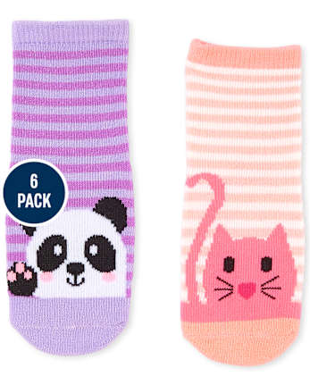 Paquete de 6 calcetines midi Critter para niñas pequeñas