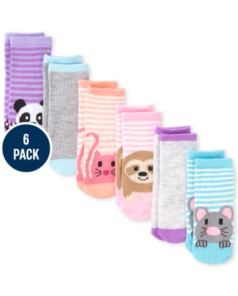 Toddler Girls Critter Midi Socks 6-Pack