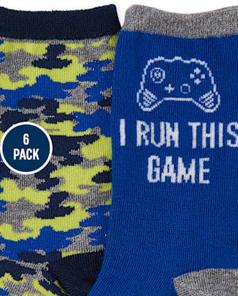 Boys Video Game Crew Socks 6-Pack