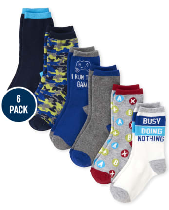 Boys Video Game Crew Socks 6-Pack