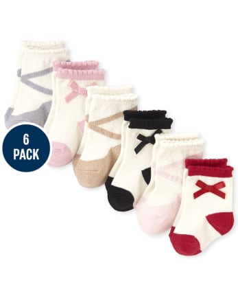 prestar Limitado Comprensión Pack de 6 calcetines con lazo de purpurina para bebé niña | The Children's  Place - MULTI CLR