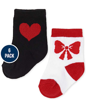 Lot de 6 chaussettes pingouin pour bébé fille