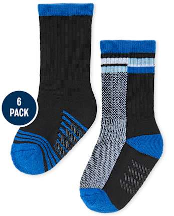 Lot de 6 paires de chaussettes à blocs de couleurs pour bébés et tout-petits garçons