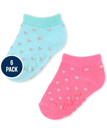 Toddler Girls Glitter Ankle Socks 6-Pack