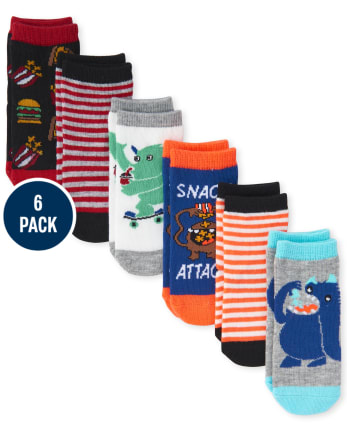 Toddler Boys Snack Monster Midi Socks 6-Pack