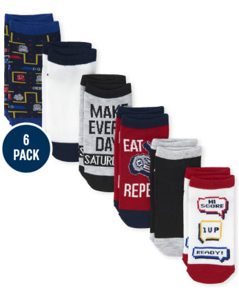 Boys Video Game Ankle Socks 6-Pack