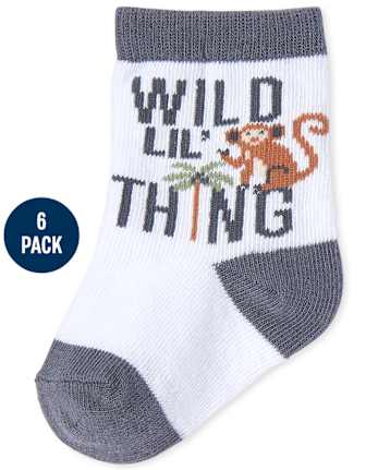 Baby Boys Animal Midi Socks 6-Pack