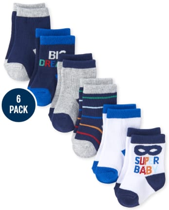 Baby Boys Super Baby Midi Socks 6-Pack