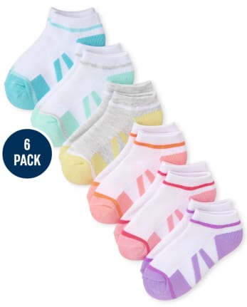 thumbnail image 2 of Kids 6-Pack Athletic Socks - Cushioned Ankle Socks With Arch Support, Breathable Cotton Blend (Youth Sizes) 2 of 13