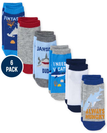Toddler Boys Shark Ankle Socks 6-Pack