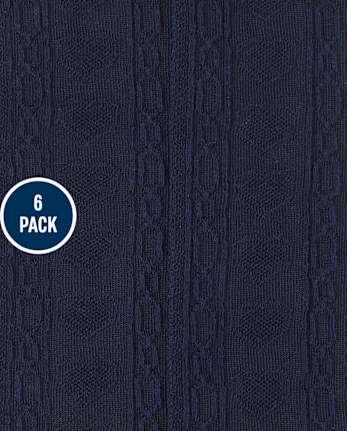 Girls Pointelle Knee Socks 6-Pack