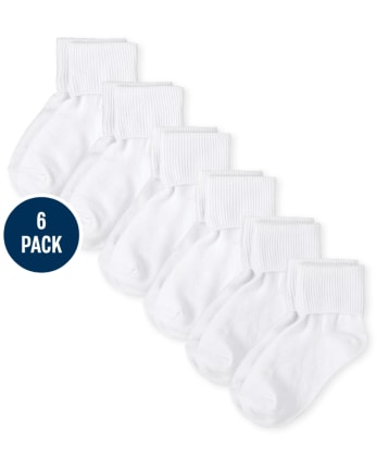 Girls Turn Cuff Socks 6-Pack