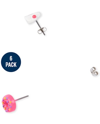 Paquete de 6 aretes de arcoíris para niñas