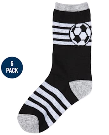 Boys Sports Crew Socks 6-Pack