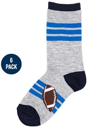 Boys Sports Crew Socks 6-Pack