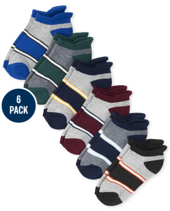 Boys Colorblock Ankle Socks 6-Pack