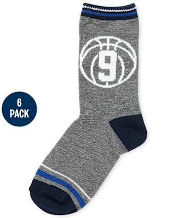 Boys Rugby Crew Socks 6-Pack