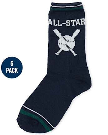 Boys Rugby Crew Socks 6-Pack