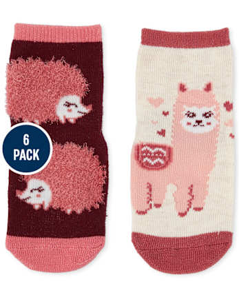 Toddler Girls Critter Midi Socks 6-Pack