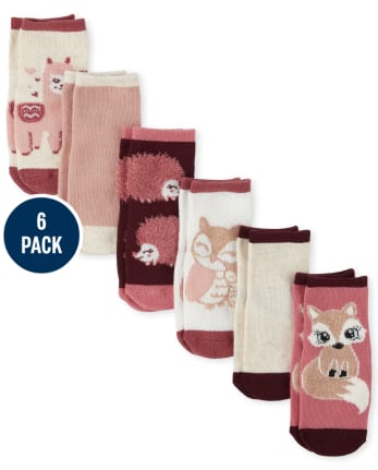 Toddler Girls Critter Midi Socks 6-Pack
