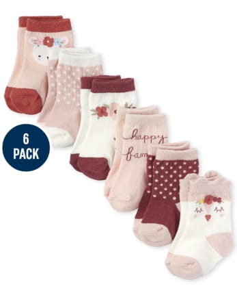 Baby Girls Owl Midi Socks 6-Pack