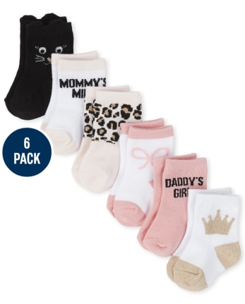 Pack de 6 calcetines midi con diseño gato para niña | The Children's Place - MULTI CLR