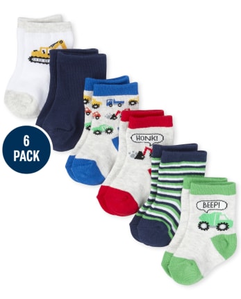 Baby Boys Truck Midi Socks 6-Pack