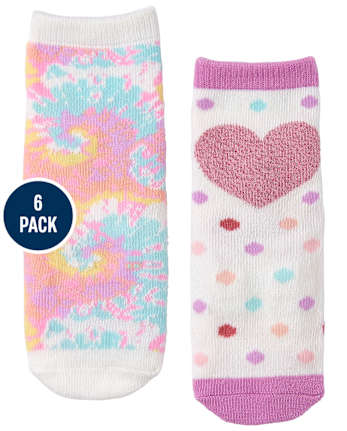 Paquete de 6 calcetines midi Dino para niñas pequeñas