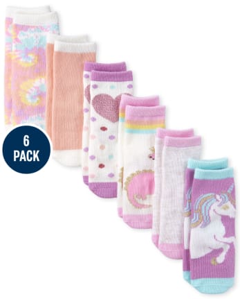 Toddler Girls Dino Midi Socks 6-Pack