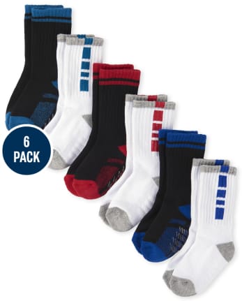 Paquete de 6 calcetines acolchados para niños pequeños | Children's Place - WHITE