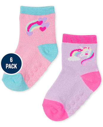 Paquete de 6 calcetines Rainbow Midi para niñas pequeñas