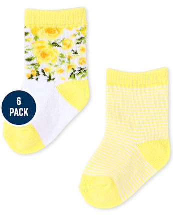 Lot de 6 chaussettes mi-longues Daisy pour bébé fille