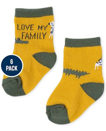 Baby Boys Safari Midi Socks 6-Pack