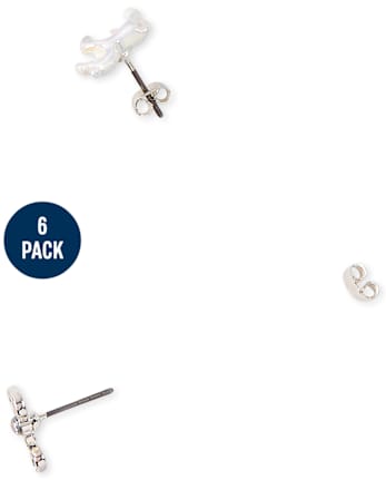 Paquete de 6 aretes de princesa de París para niñas