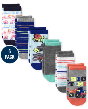 Toddler Boys Truck Ankle Socks 6-Pack