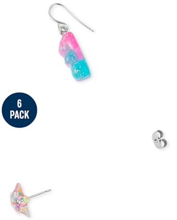 Paquete de 6 aretes dulces para niñas