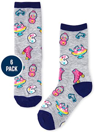 Paquete de 6 calcetines con diseño de arcoíris para niñas