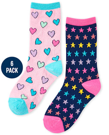 Paquete de 6 calcetines con diseño de arcoíris para niñas