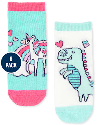 Toddler Girls Rainbow Midi Socks 6-Pack
