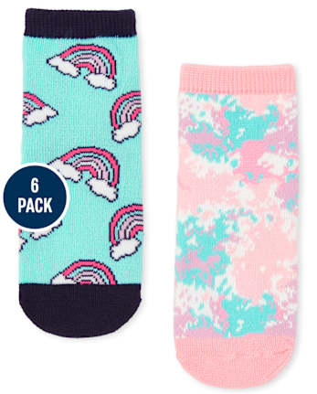 Toddler Girls Rainbow Midi Socks 6-Pack