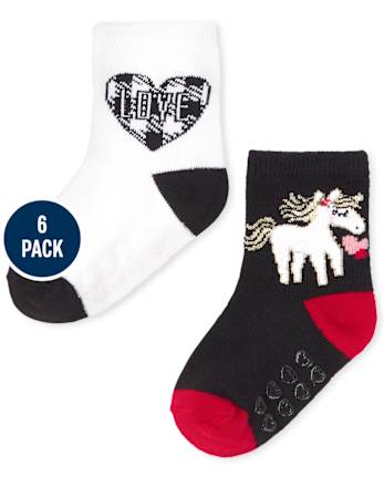 Paquete de 6 calcetines midi Love para niñas pequeñas