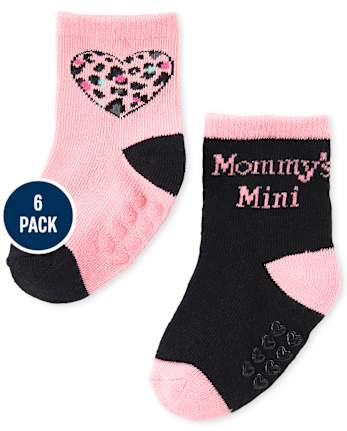 Baby Girls Leopard Midi Socks 6-Pack