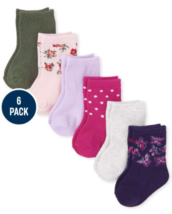 Baby Girls Butterfly Midi Socks 6-Pack