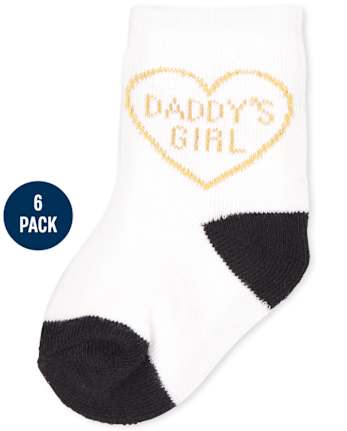 Lot de 6 chaussettes mi-longues cœur bébé fille