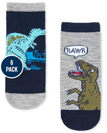 Calcetines midi Dino para niños pequeños, paquete de 6