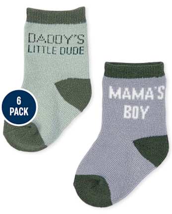 Calcetines midi de camuflaje para bebé niño, paquete de 6