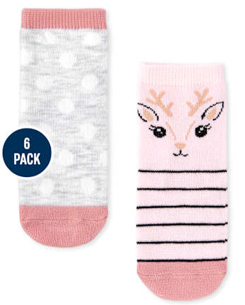 Toddler Girls Critter Midi Socks 6-Pack