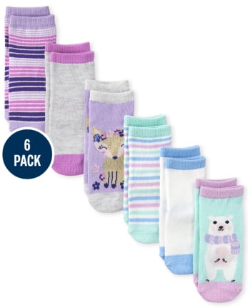 Paquete de 6 calcetines midi de invierno para niñas pequeñas
